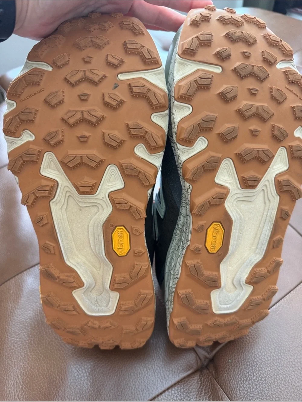New Balance Fresh Foam X Hierro Trail Running Shoes Gray Orange Vibram 12 EUC